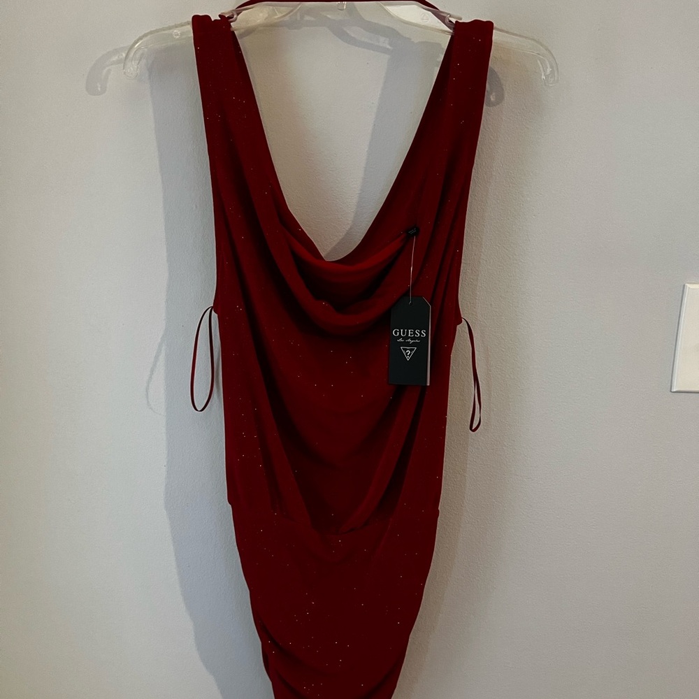 Guess Women’s Red Glitter Top - Picture 3 of 6